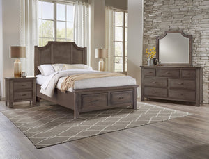Vaughan-Bassett Maple Road Maple Syrup Queen Scalloped Storage Bed