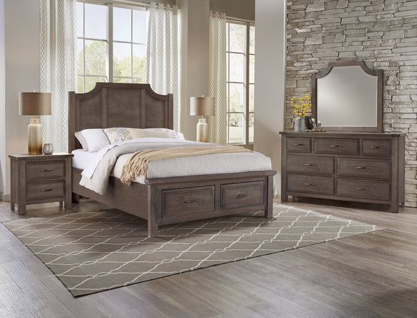 Vaughan-Bassett Maple Road Maple Syrup Queen Scalloped Storage Bed