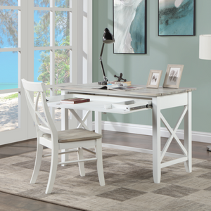 Madison Avenue Newport Coastal White/Light Grey Desk