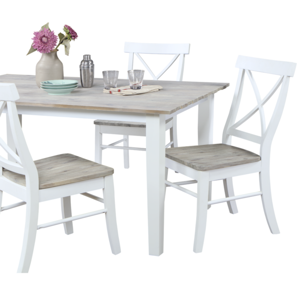 Madison Avenue Oyster Bay Rectangular Dining Table in Coastal White/French Grey