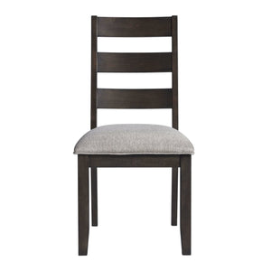 Intercon Beacon Black & Walnut Transitional Ladder Back Dining Side Chair with Cushion