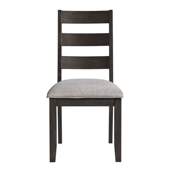 Intercon Beacon Black & Walnut Transitional Ladder Back Dining Side Chair with Cushion