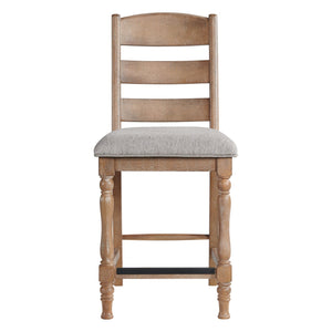 Intercon Highland Sandwash Farmhouse Ladder Back Barstool with Cushion Seat