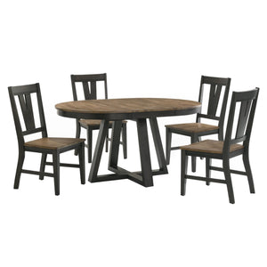 Intercon Harper Brushed Brown & Pecan Transitional Round Dining Table