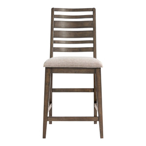 Intercon Kauai Brushed Mango Wood Contemporary Ladder Back Barstool with Cushion Seat