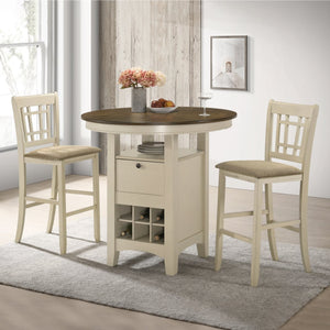 Intercon Mission Casuals Rustic White & French Oak Mission 24 Inch Lattice Back Barstool