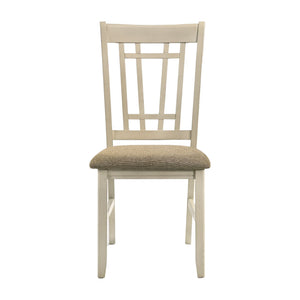 Intercon Mission Casuals Rustic White & French Oak Mission Lattice Back Dining Side Chair