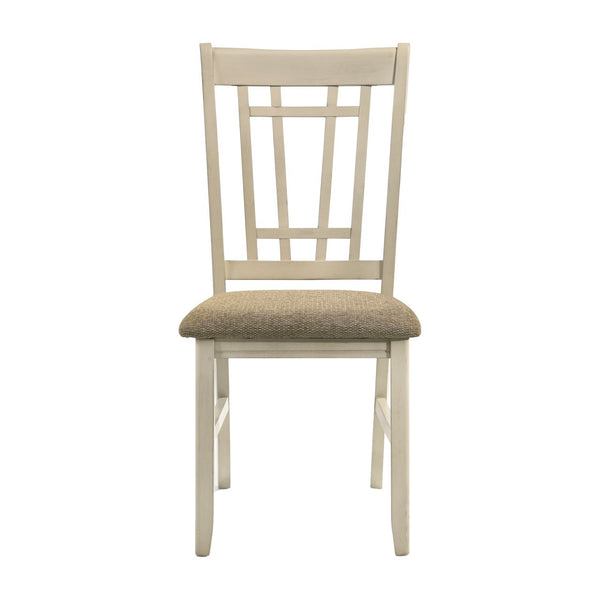 Intercon Mission Casuals Rustic White & French Oak Mission Lattice Back Dining Side Chair
