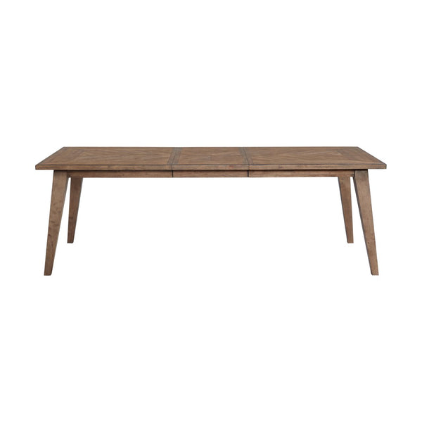 Intercon Oslo Weathered Chestnut Transitional Dining Table with Leaf