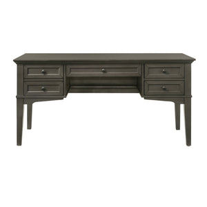 Intercon San Mateo Gray Transitional 5-Drawer Executive Desk