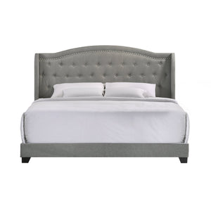 Intercon Smoke Finish Traditional Rhyan King Upholstered Bed