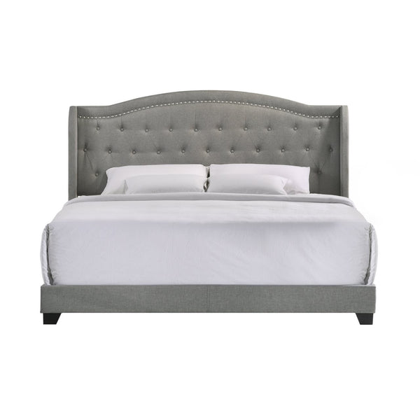 Intercon Smoke Finish Traditional Rhyan King Upholstered Bed
