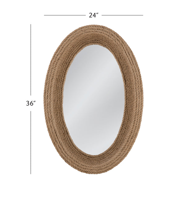 Bassett Mirror Coastal Natural Jute Rope Regatta Wall Mirror