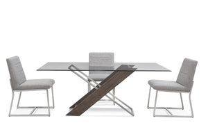 Bassett Mirror Contemporary Gunmetal/Poplar Harmon Rectangle Dining Table