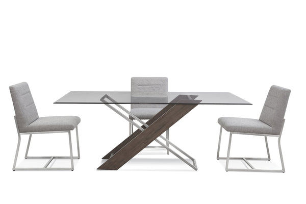 Bassett Mirror Contemporary Gunmetal/Poplar Harmon Rectangle Dining Table