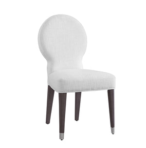 Bassett Mirror Traditional Porcelain Fabric Farrah Dining Chair with Light Oak Legs