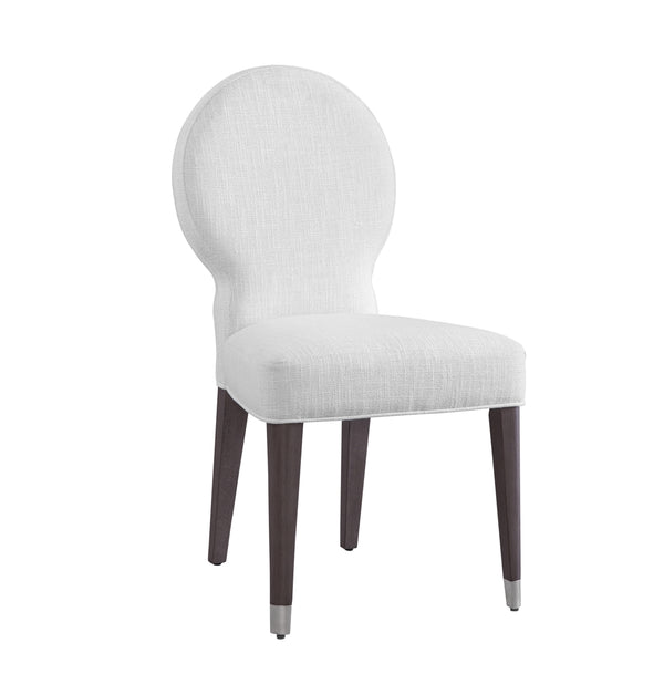 Bassett Mirror Traditional Porcelain Fabric Farrah Dining Chair with Light Oak Legs