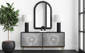 Bassett Mirror Modern Black Wood Pareena Table Lamp