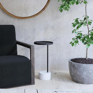 Bassett Mirror Modern Bronze/Marble Banyanround Scatter End Table
