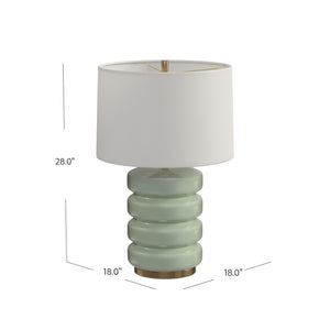 Bassett Mirror Modern Light Green/Antique Brass Marzz Table Lamp
