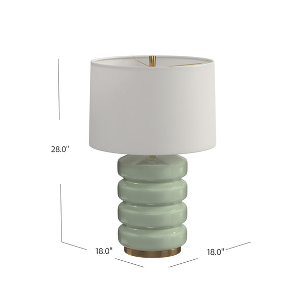 Bassett Mirror Modern Light Green/Antique Brass Marzz Table Lamp
