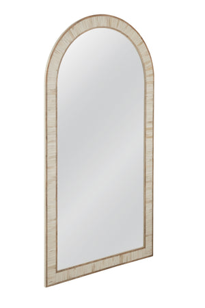 Bassett Mirror Coastal Cream Halsey Arched Floor Mirror