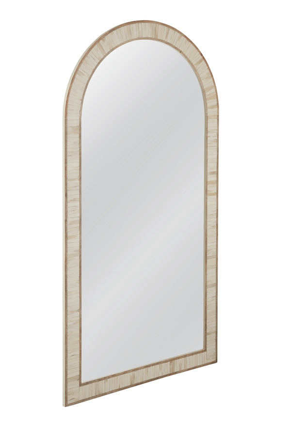 Bassett Mirror Coastal Cream Halsey Arched Floor Mirror