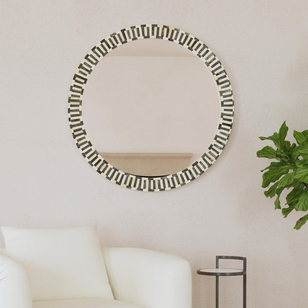 Bassett Mirror Contemporary Blue/White Sceptre Wall Mirror