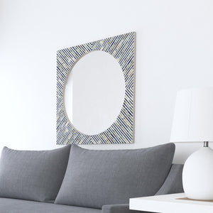 Bassett Mirror Modern Bone Sunburst Bone Wall Mirror