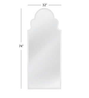 Bassett Mirror Traditional White Lacquer Abbie Arched Floor Mirror