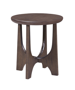 Bassett Mirror Modern Antique Brown Oak Dunnigan Brown Oak Round End Table