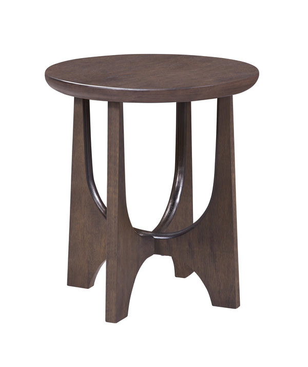 Bassett Mirror Modern Antique Brown Oak Dunnigan Brown Oak Round End Table