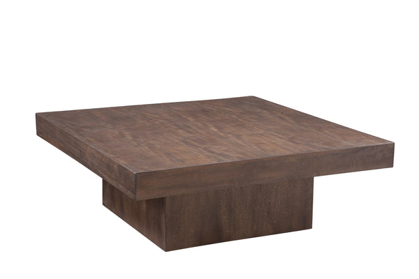 Bassett Mirror Modern Dark Brown Mango Padula Brown Oak Square Cockttail Table