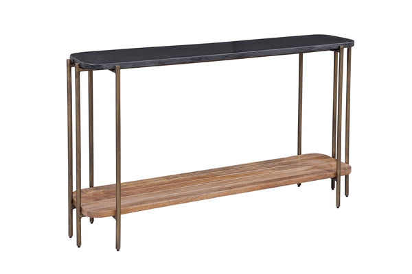 Bassett Mirror Modern Dark Brown/Natural Mango Adrienne Rectangle Console Table