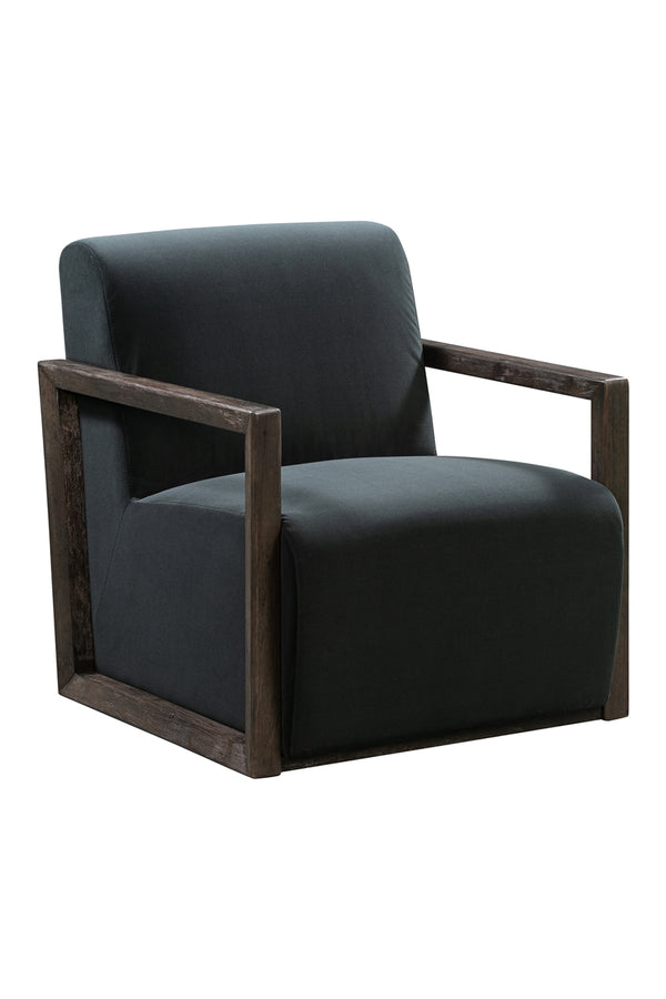 Bassett Mirror Modern Velvet Smoke Asher Accent Chair