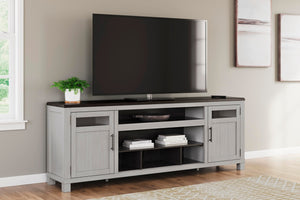 Darborn 88-Inch 2-Door XL TV Stand (Fireplace Optional) Gray/Brown
