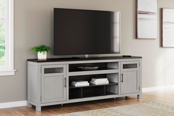 Darborn 88-Inch 2-Door XL TV Stand (Fireplace Optional) Gray/Brown