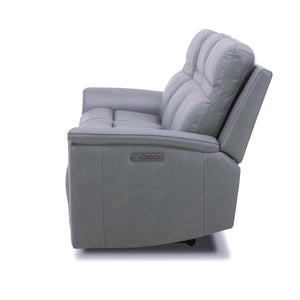 Liberty Furniture Cooper Blue Gray Leather Sofa P3 & Zg