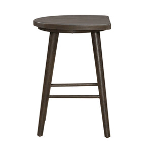 Liberty Furniture City View Coffee Bean Scooped Seat Console Stool with Round Turned Tapered Legs