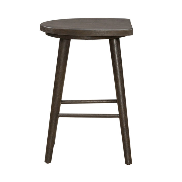 Liberty Furniture City View Coffee Bean Scooped Seat Console Stool with Round Turned Tapered Legs
