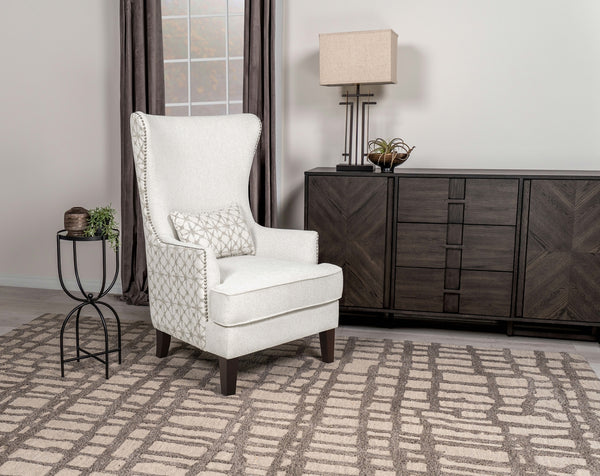 Coaster Pippin Upholstered High Wingback Accent Chair Latte
