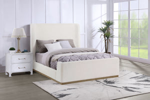 Coaster Nala Upholstered King Sleigh Bed Cream