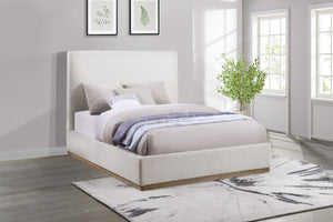 Coaster Knox Upholstered King Panel Bed Cream