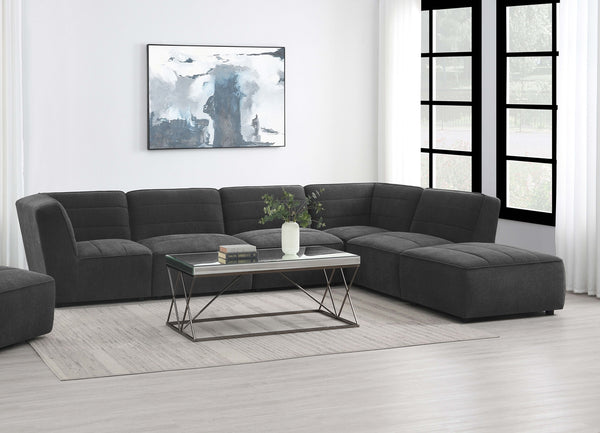 Coaster Sunny 6-Piece Upholstered Modular Sectional Sofa Charcoal