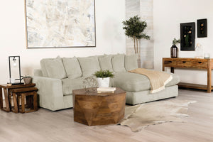 Coaster Blaine Upholstered Reversible Chaise Sectional Loveseat Sofa Sand