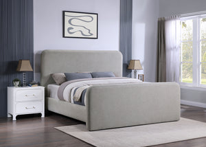 Coaster Wren Upholstered King Panel Bed Grey