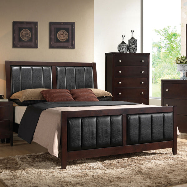 Coaster Carlton Wood King Panel Bed Cappuccino