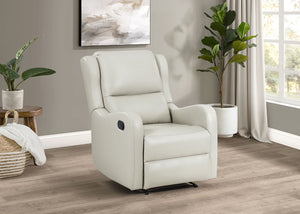 Coaster Kelsey Upholstered English Arm Recliner Chair Ivory