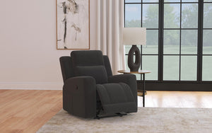 Coaster Brentwood Upholstered Recliner Chair Dark Charcoal