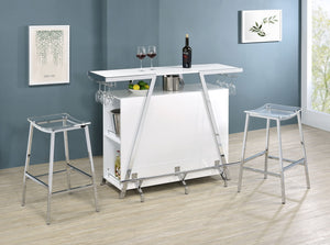 Coaster Araceli Freestanding Led Home Bar Cabinet White High Gloss